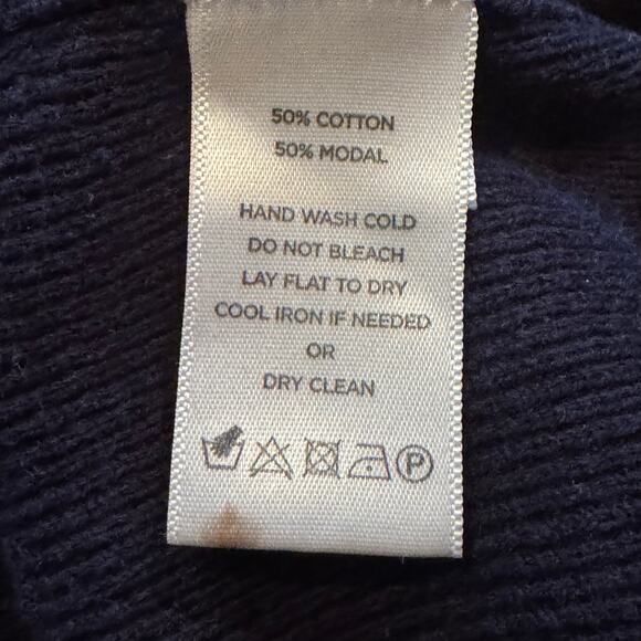 Lilla P Cotton Blend V-Neck Snap Front Mixed Knit Size Large Cardigan Sweater - Picture 5 of 6